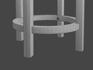 leather stool Modello 3D