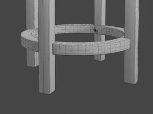 leather stool 3D Model