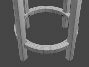 leather stool Modello 3D