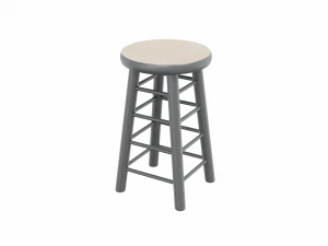 wooden bar stool 3D Model
