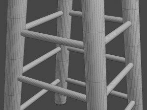 wooden bar stool 3D 모델