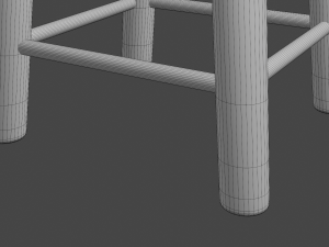 wooden bar stool 3D 모델