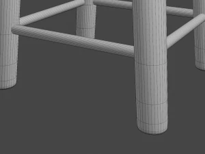 wooden bar stool 3D Model