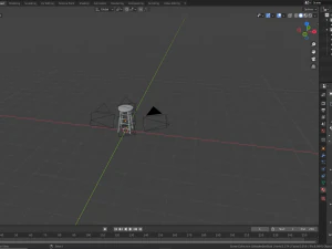 wooden bar stool 3D Model
