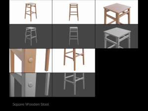 stool collection 3D Model