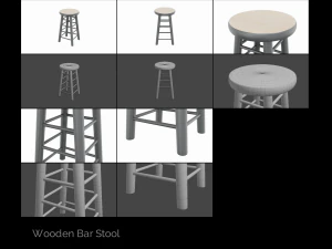 colecci&oacute;n de taburetes Modelo 3D
