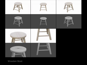 colecci&oacute;n de taburetes Modelo 3D