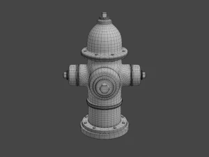 Alto dettaglio dell'idrante antincendio Modello 3D