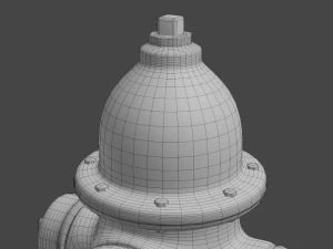 Alto dettaglio dell'idrante antincendio Modello 3D