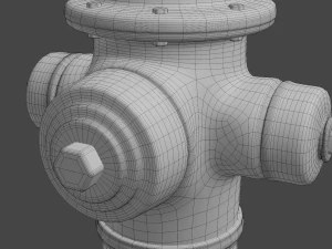 Alto dettaglio dell'idrante antincendio Modello 3D