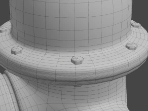 Alto dettaglio dell'idrante antincendio Modello 3D