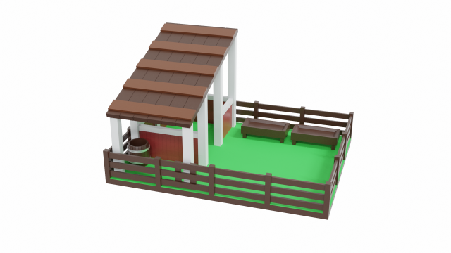 animal pen scene 3Dモデル .c4d .max .obj .3ds .fbx .stl .blend 