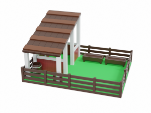 animal pen scene 3D Model