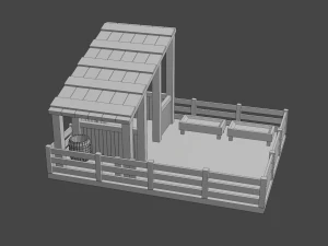 animal pen scene 3D Model