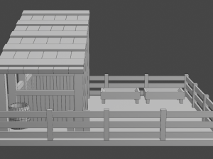 animal pen scene 3Dモデル