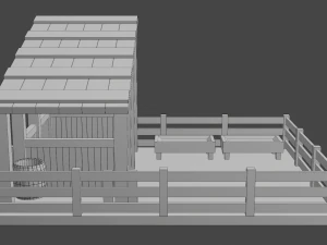animal pen scene 3D Model