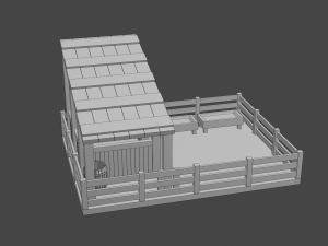 animal pen scene 3Dモデル