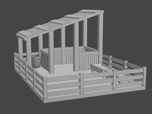 animal pen scene 3D Model