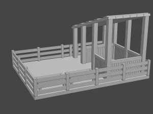 animal pen scene 3D Model