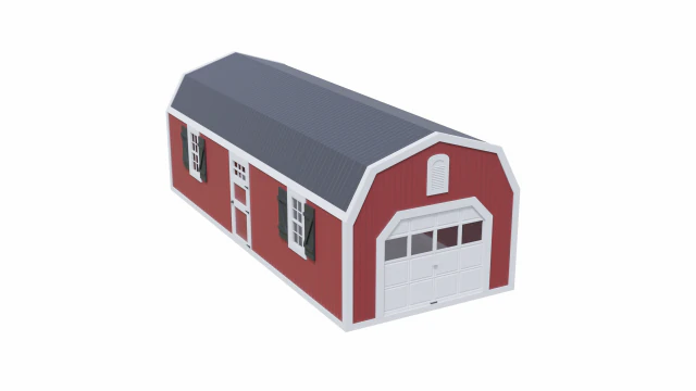long farm shed 3D Model .c4d .max .obj .3ds .fbx .stl .blend 