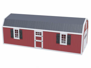 long farm shed 3D Model