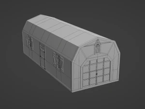 long farm shed 3D Model