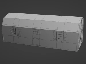 long farm shed 3D Model