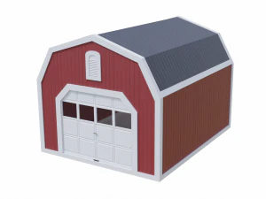 짧은 농장 차고 3D 모델