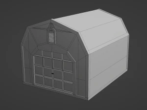 short farm garage 3D Model