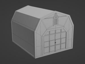 short farm garage Modèle 3D