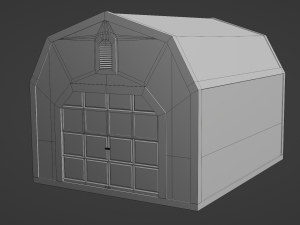 short farm garage Modèle 3D