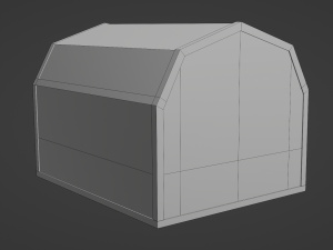 short farm garage Modèle 3D