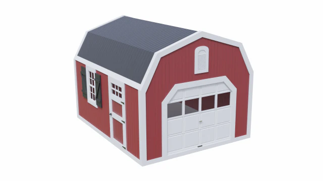short farm garage 2 3D Model .c4d .max .obj .3ds .fbx .stl .blend
