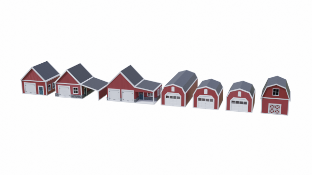 farm building collection 3D 模型 .c4d .max .obj .3ds .fbx .stl .blend 