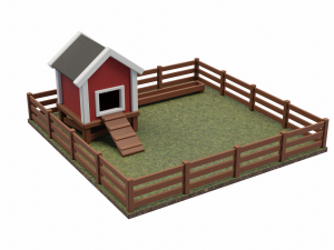 chicken coop pen 3D Model