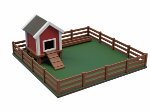 chicken coop pen 3D Model