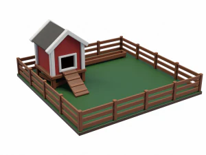 chicken coop pen 3D Model