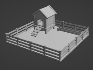 chicken coop pen 3D Model