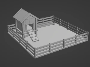 chicken coop pen 3D Model