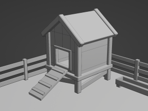 chicken coop pen 3D Model