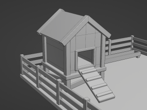 chicken coop pen 3D Model