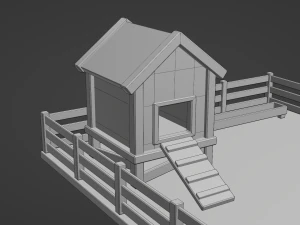 chicken coop pen 3D Model