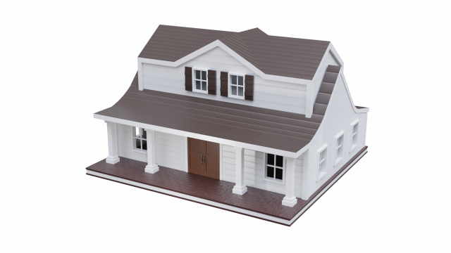 farmhouse Model 3D .c4d .max .obj .3ds .fbx .stl .blend 