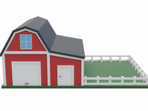 Barn With Pen 3D Model