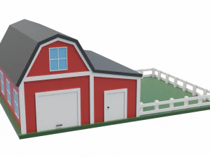 Barn With Pen 3D Model