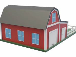 Barn With Pen 3D Model