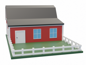 Barn With Pen Modello 3D