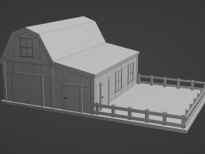 Barn With Pen Modello 3D