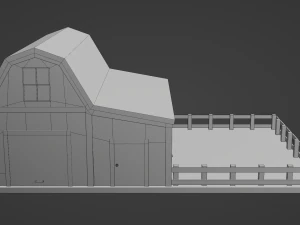 Barn With Pen 3D Model