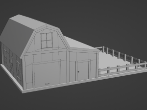 Barn With Pen Modello 3D